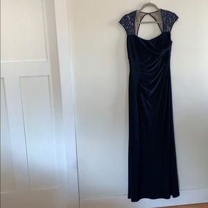 Ralph Lauren Navy Blue Long Formal Dress